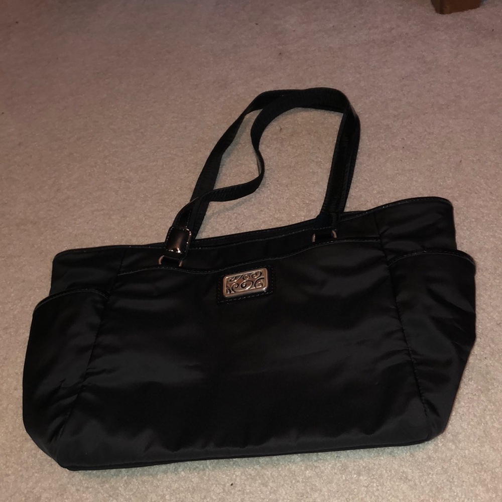 Brighton black wipe on/off tote bag with zipper